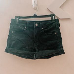 american eagle black jean shorts